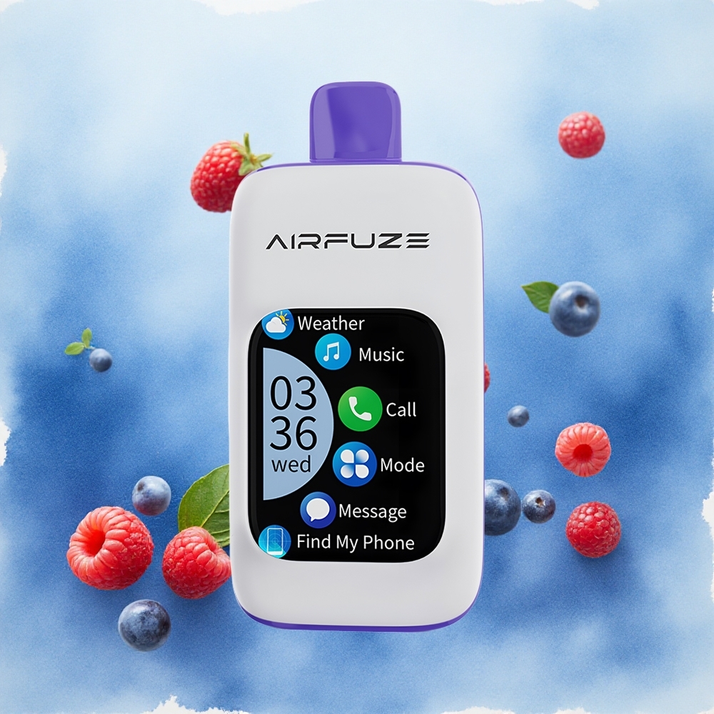 AirFuze Smart 30000 Puffs Једнократни Вапе Plava Malina Led Serbia vapes TFT ekran