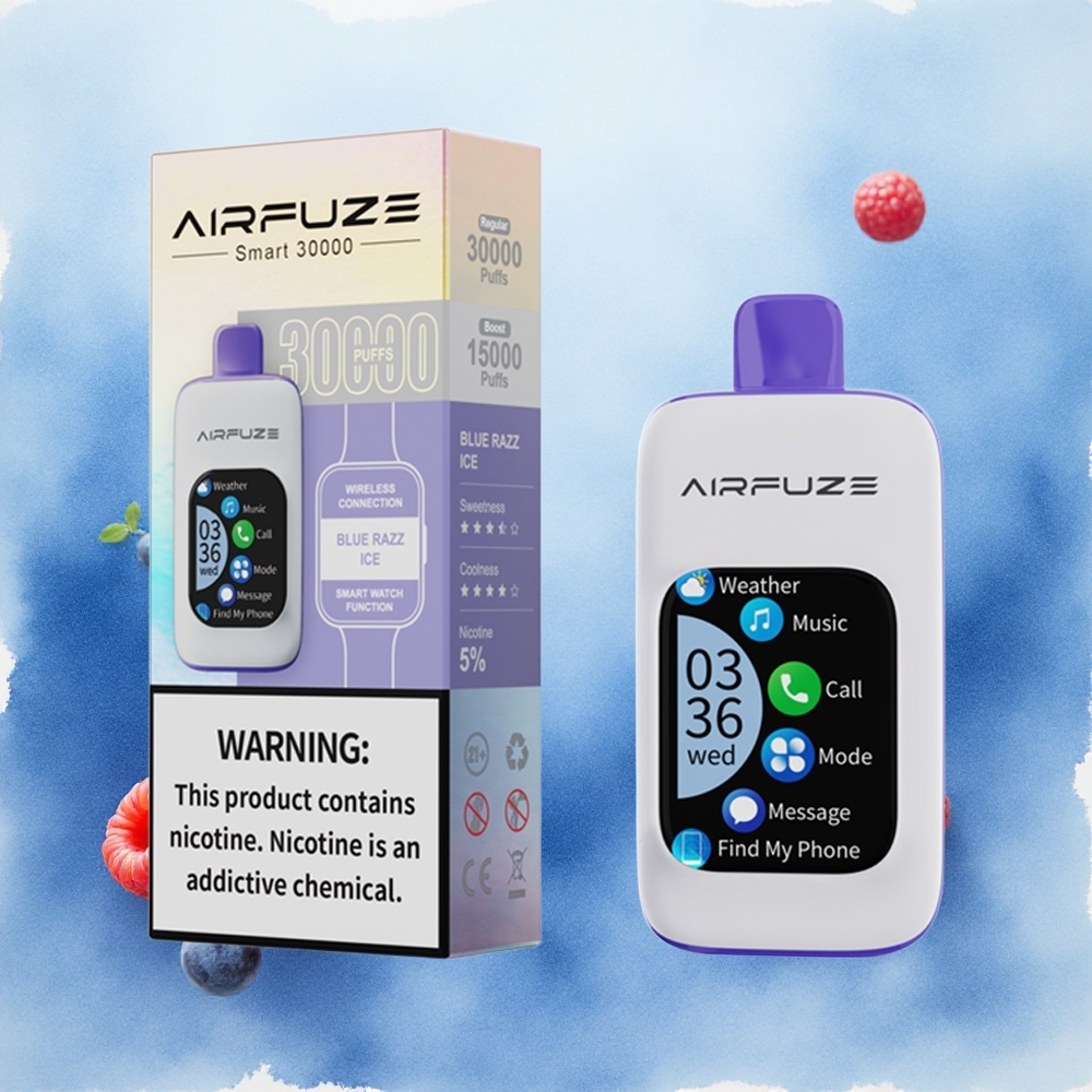 AirFuze Smart 30000 Puffs Једнократни Вапе Plava Malina Led Serbia vapes TFT ekran