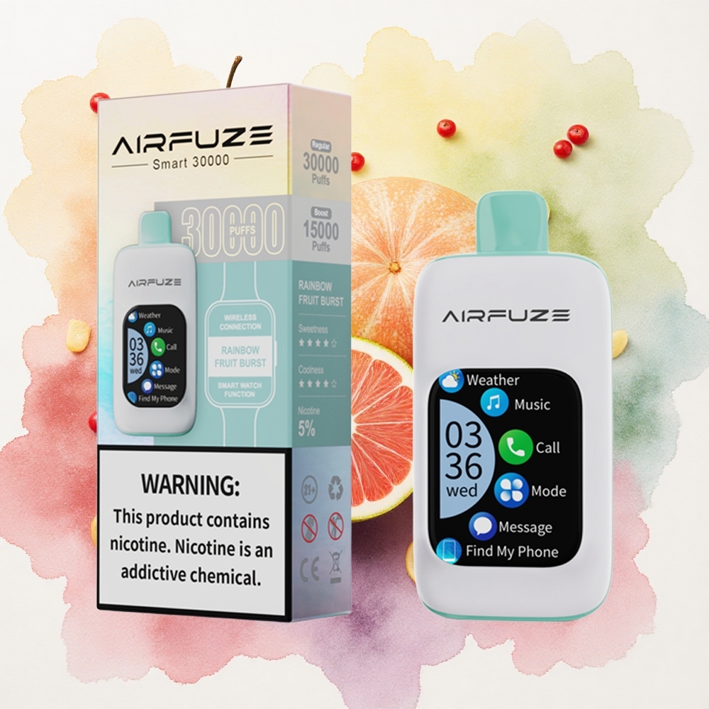 AirFuze Smart 30000 Puffs Једнократни Вапе Rainbow Voćna Eksplozija Serbia vapes 5 Никотин 900mAh Type-C