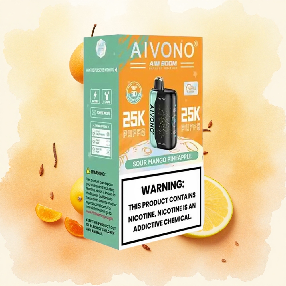 Aivono AIM BOOM 25000 Puffs Kisela Mango Ananas Serbia vapes 28ml 650mAh Type-C