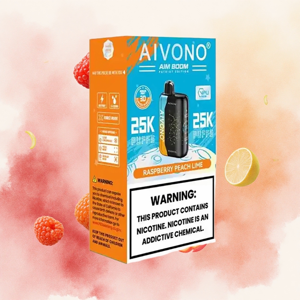 Aivono AIM BOOM 25000 Puffs Malina Breskva Limeta 28ml 650mAh Serbia vapes