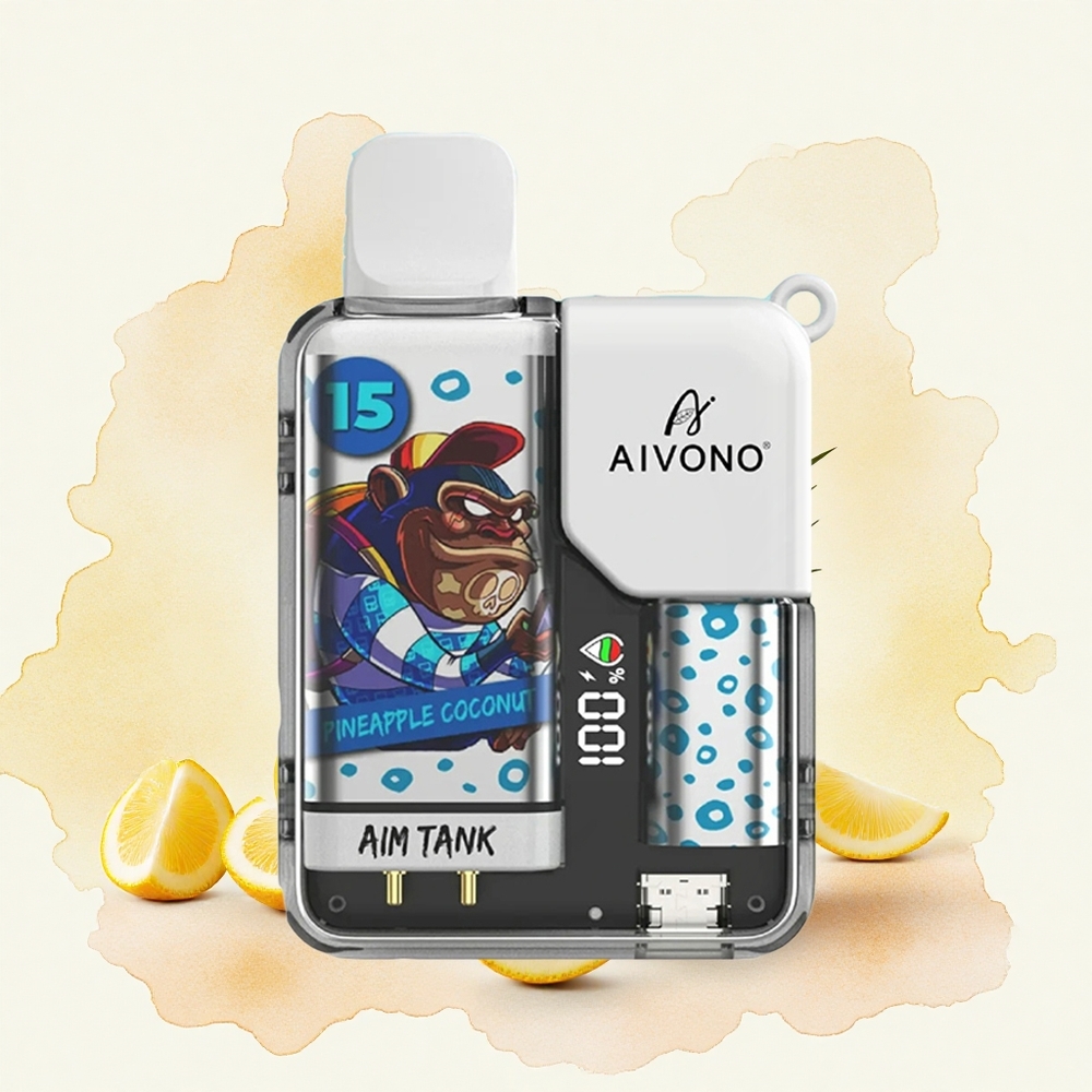 Aivono AIM-TANK 9500 Puffs Ananas Kokos Serbia vapes 18ml 650mAh LCD 12ohm