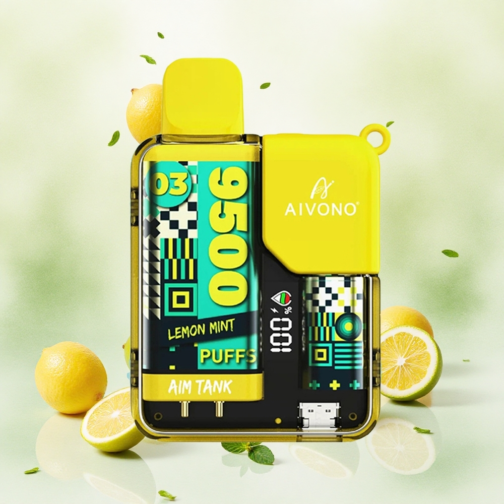 Aivono AIM-TANK 9500 Puffs Limeta Mentol Serbia vapes 18ml 650mAh LCD 0-5 12ohm