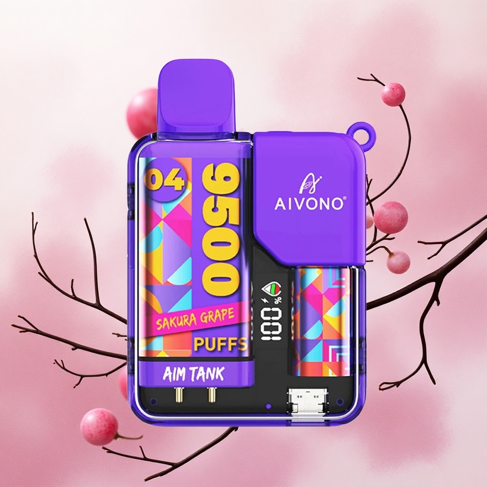 Aivono AIM-TANK 9500 Puffs Sakura Grožđe Serbia vapes Do 9500 Puffs 18ml Tekućine 650mAh батерија 0 2 3 5 Никотинa