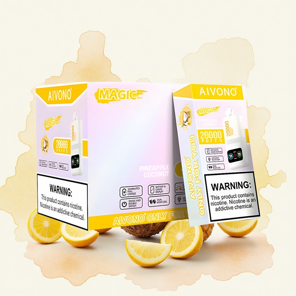 Aivono Aim Magic 20000 Puffs Ananas kokos Serbia vapes Дуал Месх Цоилс LCD Type-c 600mAh