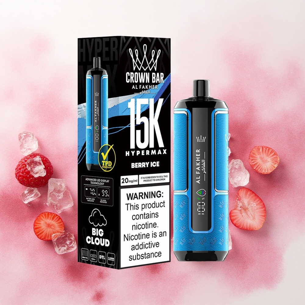 Al Fakher Crown Bar 15K Hypermax Једнократни Вапе Kit Bobica Led Serbia vapes 22ml 600mAh Type-C 6mg Никотин/ml