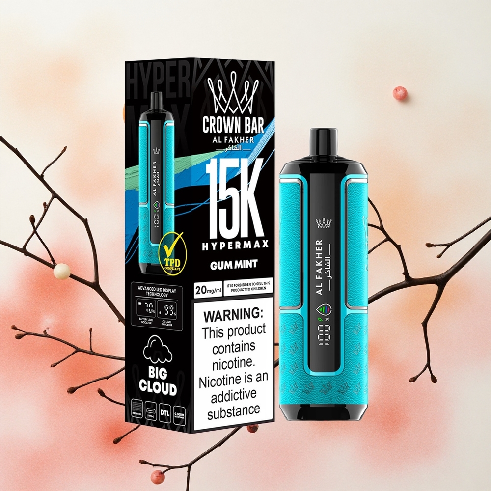Al Fakher Crown Bar 15K Hypermax Једнократни Вапе Kit Gum Mint (Žvakaća metvica) 22ml 15000 Puffs Serbia vapes