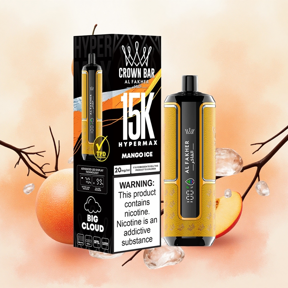 Al Fakher Crown Bar 15K Hypermax Једнократни Вапе Kit Mango Ice 22ml 15000 Puffs Serbia vapes