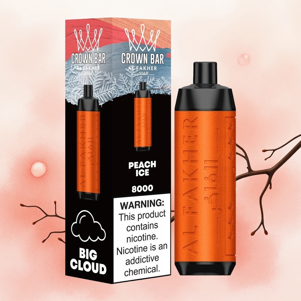 Al Fakher Crown Bar 8000 Crystal Једнократни Вапе Breskva Led Serbia vapes 600mAh 18ml 5mg Никотин