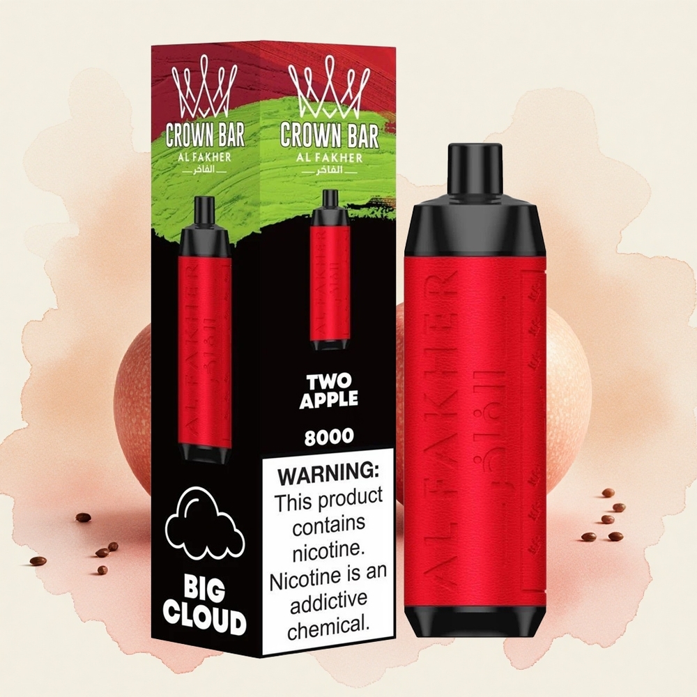 Al Fakher Crown Bar 8000 Kristal Dve Jabuke Serbia vapes 600mAh 18ml 5mg Никотин
