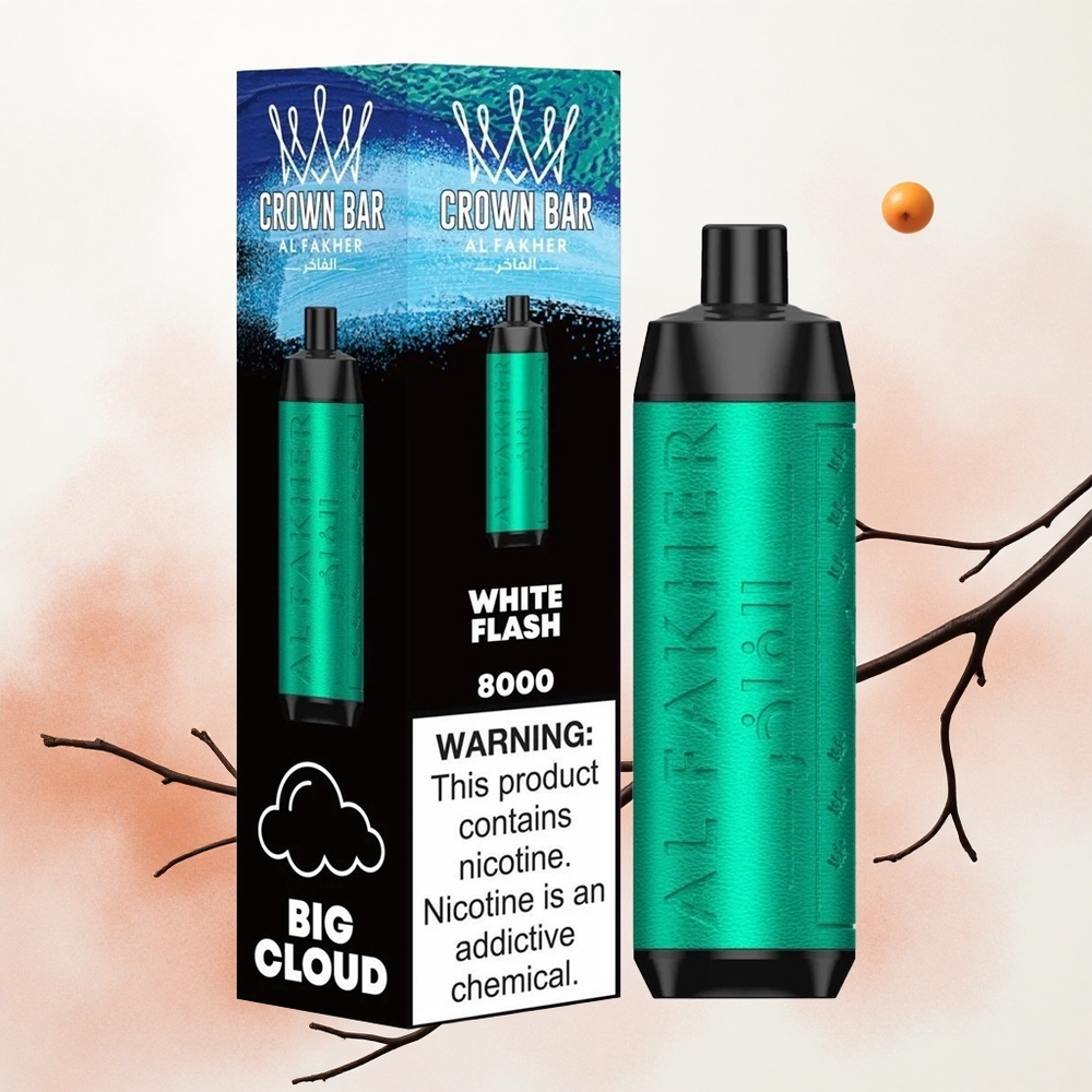 Al Fakher Crown Bar 8000 Kristal Једнократни Вапе Bela Svetlost Serbia vapes 600mAh 18ml 5mg Никотин