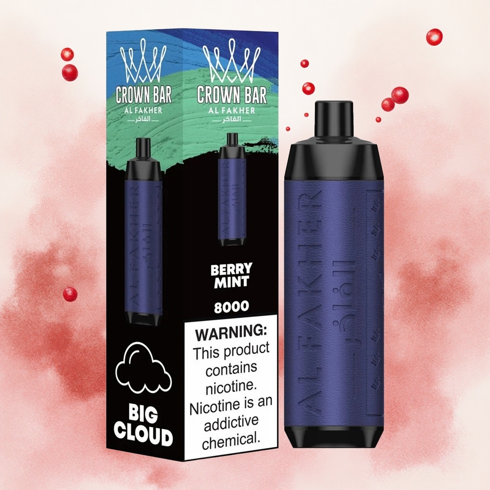 Al Fakher Crown Bar 8000 Kristal Једнократни Вапе Jagoda-Menta Serbia vapes 18ml 5mg Никотин