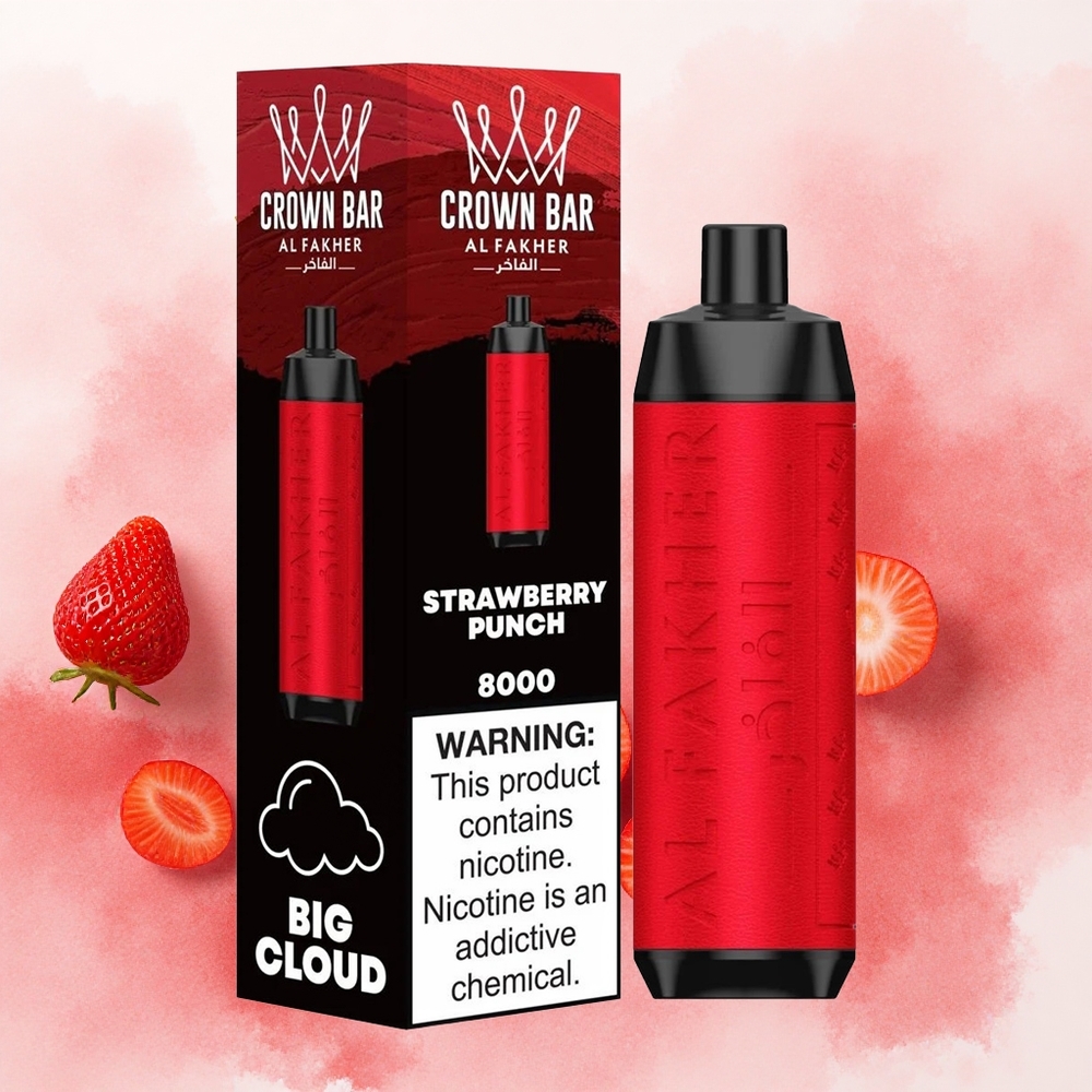 Al Fakher Crown Bar 8000 Kristal Једнократни Вапе Jagoda Punch Serbia vapes 600mAh 18ml 5mg Никотин
