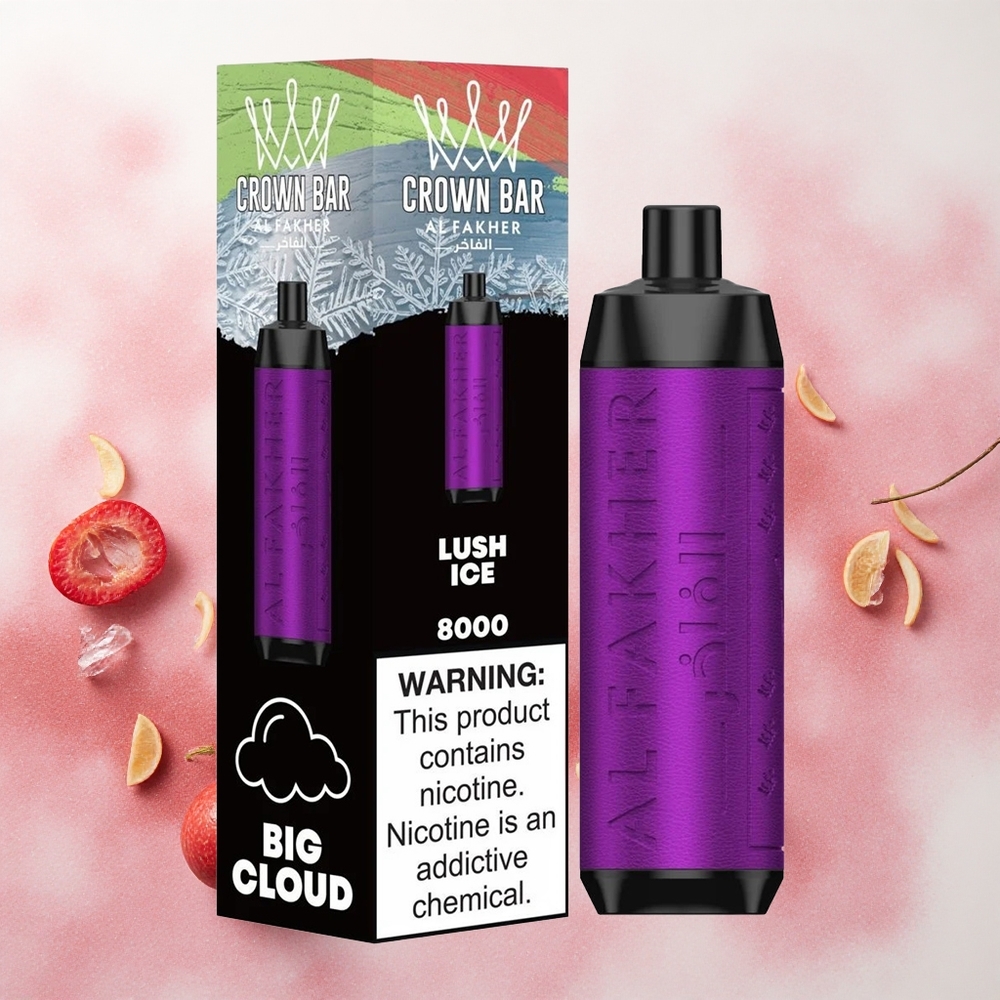 Al Fakher Crown Bar 8000 Kristal Једнократни Вапе Ledena Bujnost Serbia vapes 600mAh 18ml 5mg Никотин