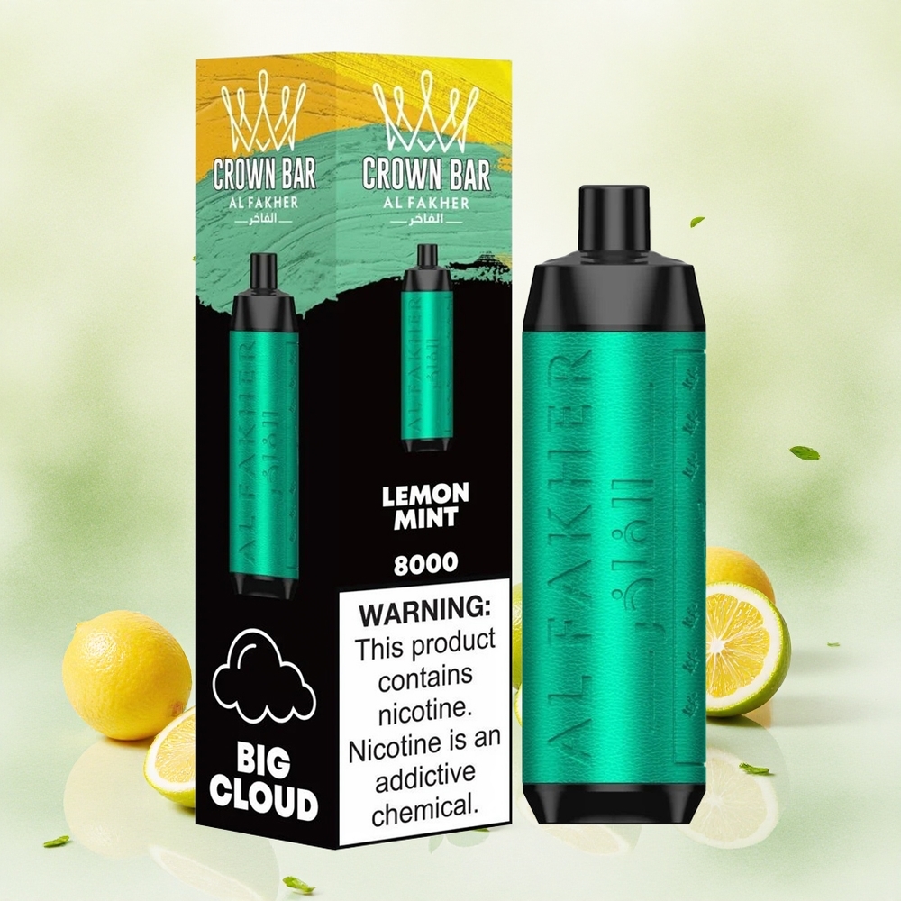 Al Fakher Crown Bar 8000 Kristal Једнократни Вапе Limeta Mentol Serbia vapes 600mAh 18ml 5mg Никотин