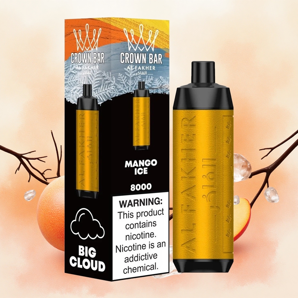 Al Fakher Crown Bar 8000 Kristal Једнократни Вапе Mango Ledeni Serbia vapes 18ml