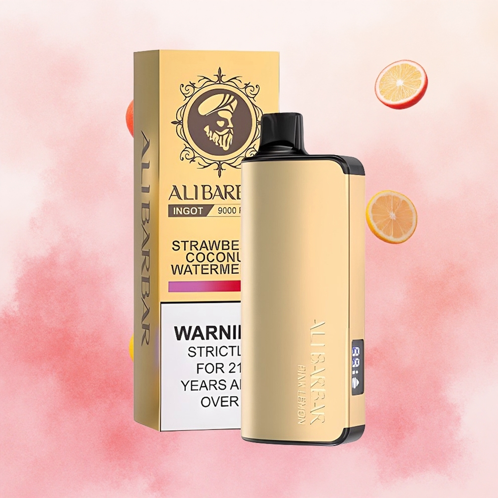 Alibarbar Ingot 9000 Puffs Roze Lemon Serbia vapes 22ml/2350mAh LED