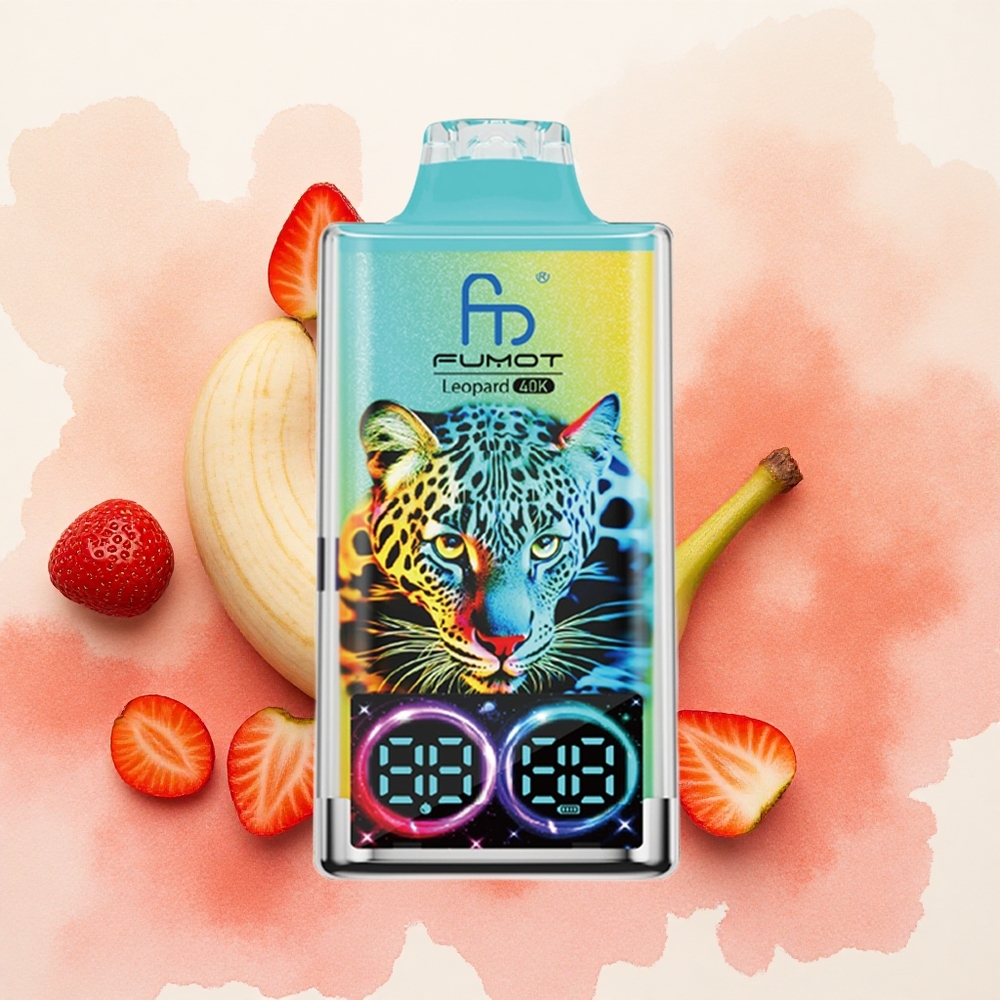 Fumot Leopard 40K Puffs Jagoda Banana Serbia vapes Дуал Месх Цоилс 700mAh Type-C