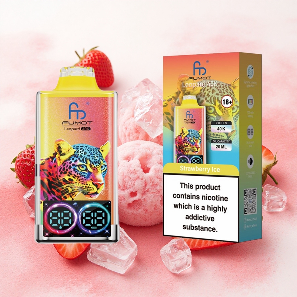 Fumot Leopard 40K Puffs Једнократни Вапе Jagoda Led Дуал Месх Цоилс Serbia vapes 700mAh Type-C