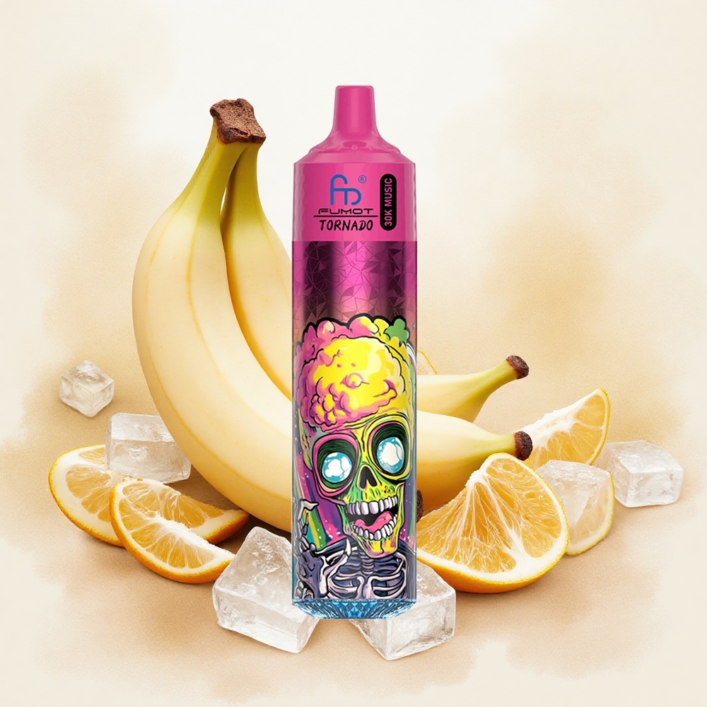 Fumot RandM Tornado 30000 Puffs Banana Ice (Banana Led) Serbia vapes 30mL 25 Никотин 10 Ohm 600mAh LED