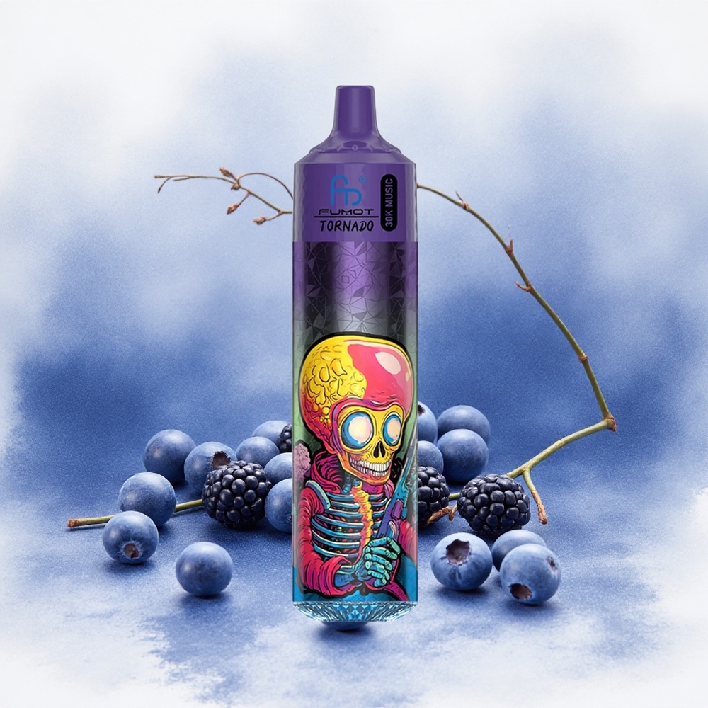 Fumot RandM Tornado 30000 Puffs Borovnica Kupina Serbia vapes 30mL 25 Никотин 10 Ohm 600mAh LED