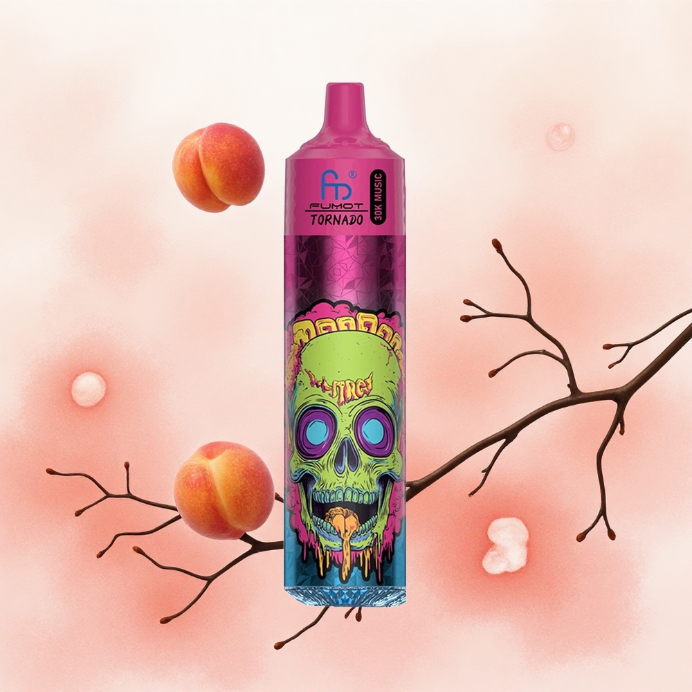 Fumot RandM Tornado 30000 Puffs Breskva Led Serbia vapes 30mL 25 Никотин 10 Ohm 600mAh LED