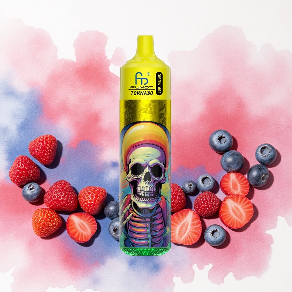 Fumot RandM Tornado 30000 Puffs Jagoda Borovnica Malina Serbia vapes 30mL 25 Никотин 10 Ohm Месх Цоил 600mAh LED