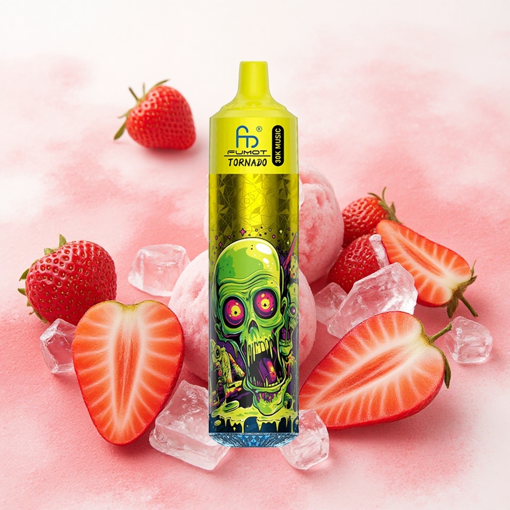 Fumot RandM Tornado 30000 Puffs Jagoda Led Serbia vapes 30mL 25 Никотин 600mAh