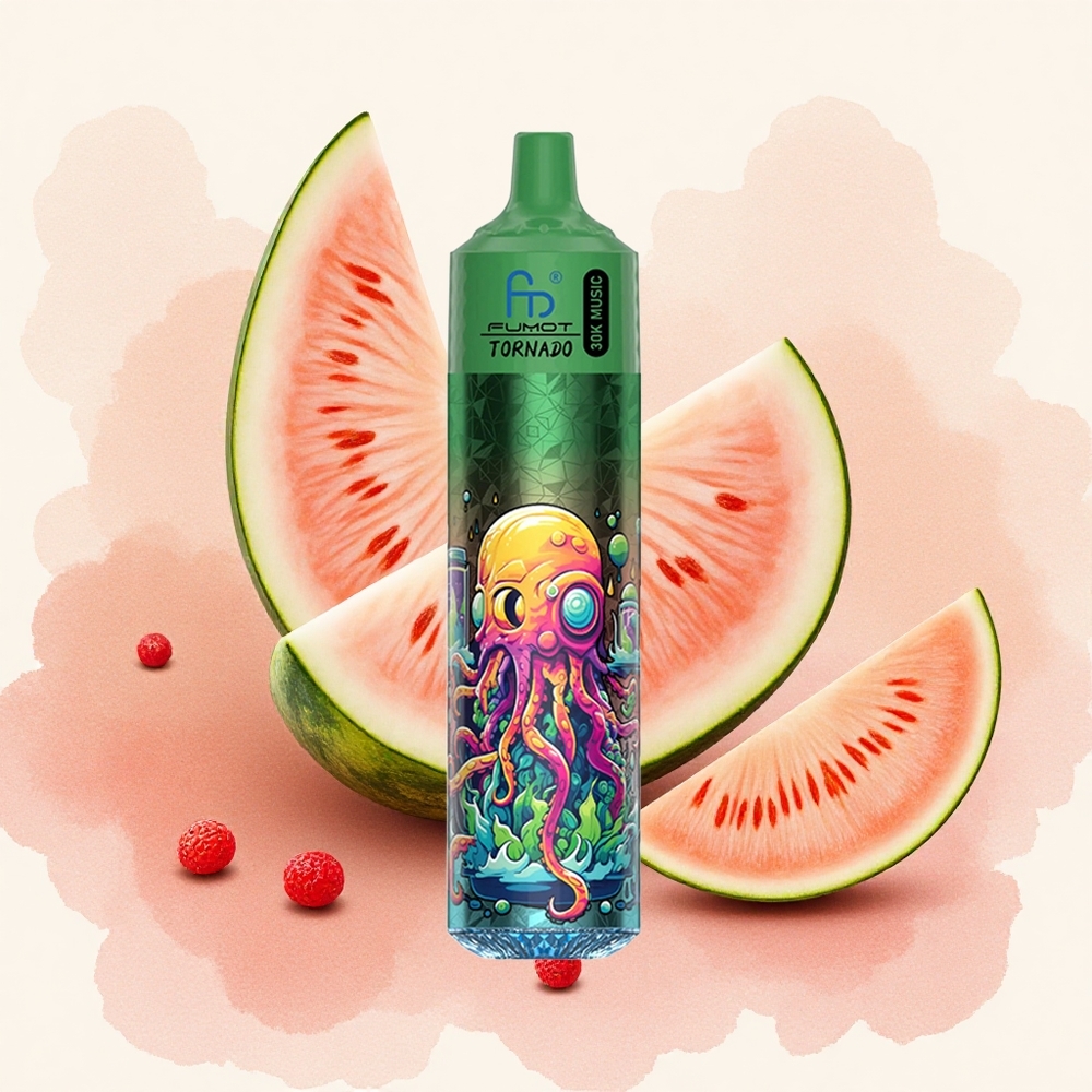 Fumot RandM Tornado 30000 Puffs Lubenica Dinja Serbia vapes 30mL LED displej