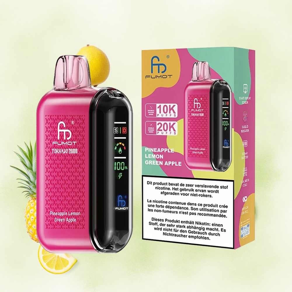Fumot Tornado 20000 Puffs Ananas Limun Zeleno Jabuka Serbia vapes Дуал Месх Цоил