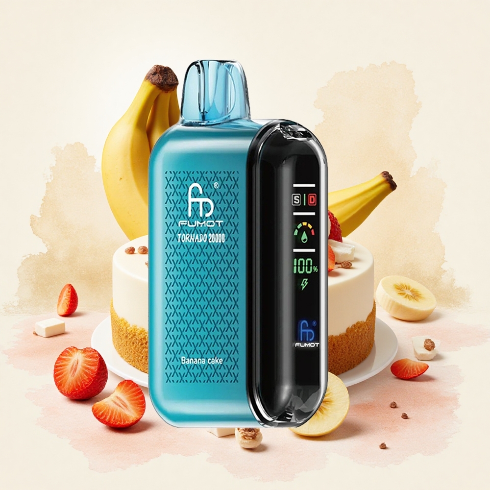 Fumot Tornado 20000 Puffs Banana Cake Serbia vapes Дуал Месх Цоил