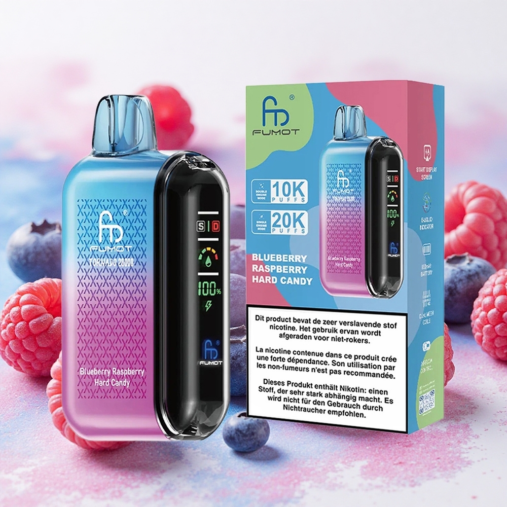 Fumot Tornado 20000 Puffs Borovina Malina Hard Candy Serbia vapes Дуал Месх Цоил