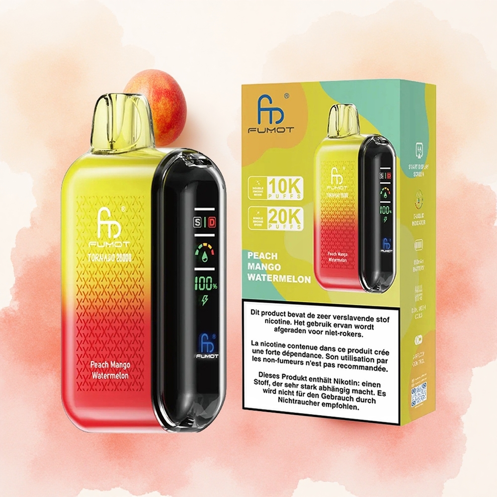 Fumot Tornado 20000 Puffs Briski Dispozabil Vape Breskva Mango Lubenica Serbia vapes Дуал Месх Цоил