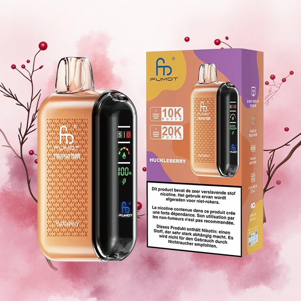Fumot Tornado 20000 Puffs Dvostruka Mreža Zavojnica Huckleberry Serbia vakes 850mAh батерија