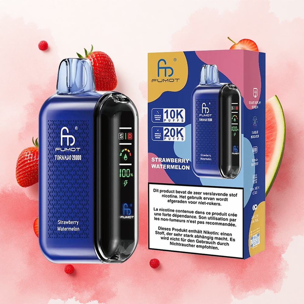 Fumot Tornado 20000 Puffs Jagoda Lubenica Serbia vapes Дуал Месх Цоил