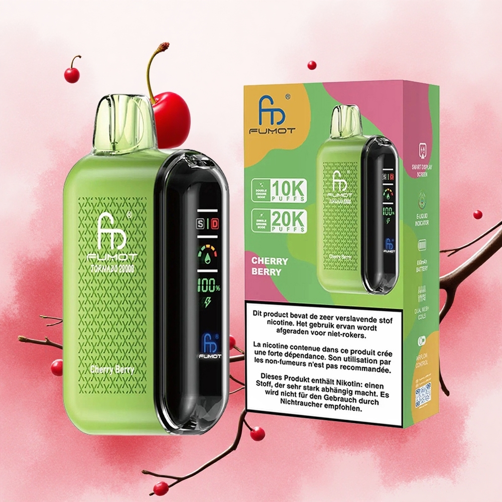 Fumot Tornado 20000 Puffs Višnja-Bobi Serbia vapes Дуал Месх Цоил