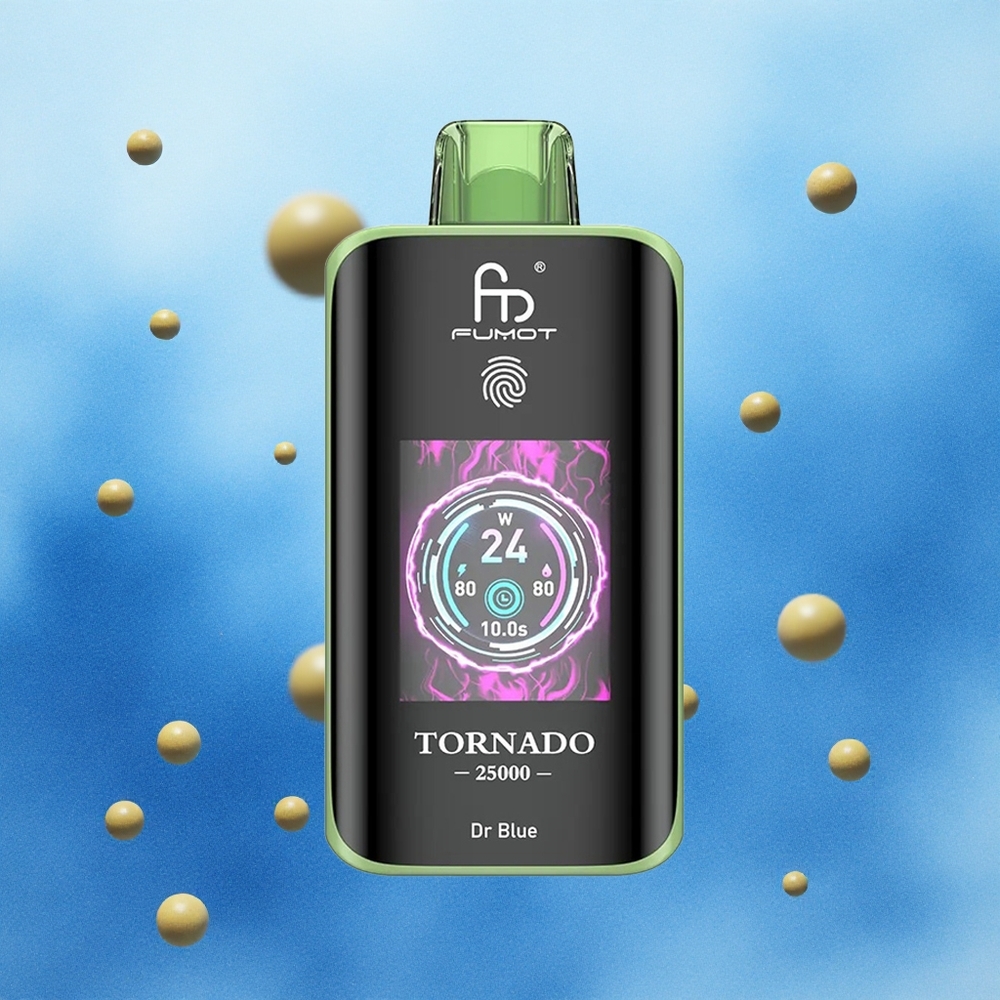 Fumot Tornado 25000 Puffs Dr Plava Serbia vapes HD Ekran 700mAh батерија 20мл Течност Тип-Ц пуњење