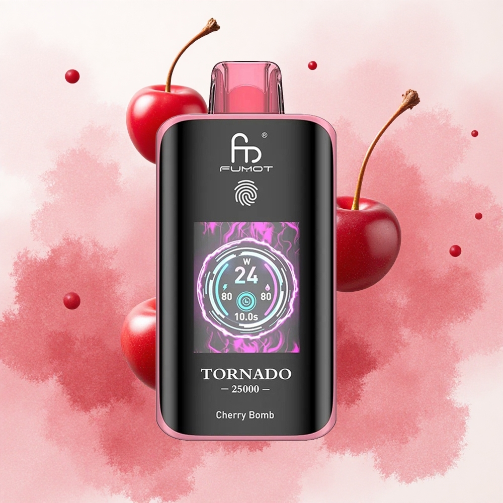 Fumot Tornado 25000 Puffs HD Ekran 700mAh батерија 20мл Течност Cherry Bomb Serbia vapes