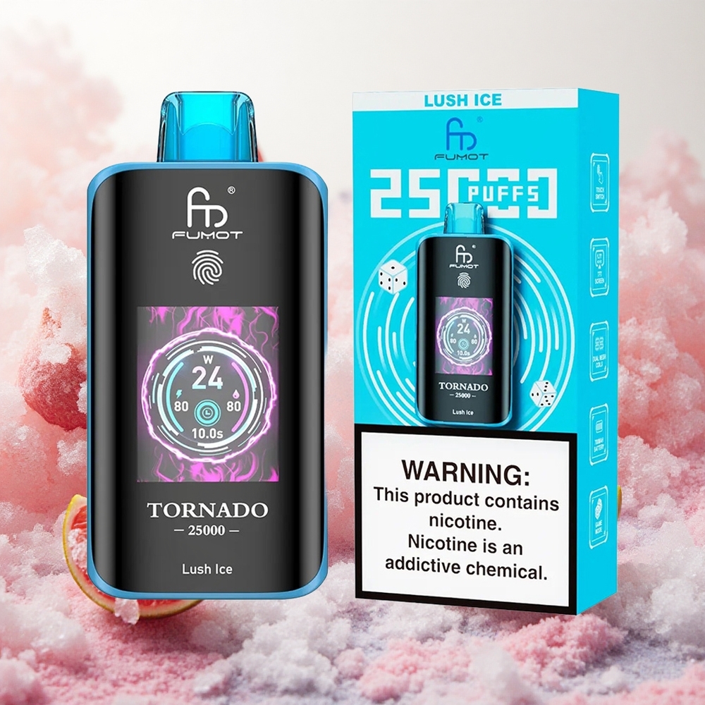 Fumot Tornado 25000 Puffs Lush Ice (Sočni Led) Serbia vapes HD Ekran 700mAh