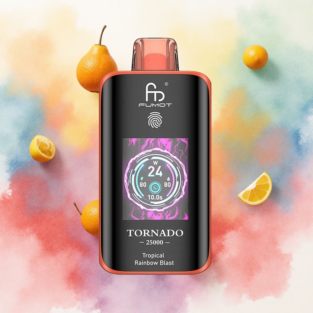 Fumot Tornado 25000 Puffs Tropicalna Duga Eksplozija Serbia vapes HD Ekran 700mAh батерија 20мл Течност Type-C Punjenje