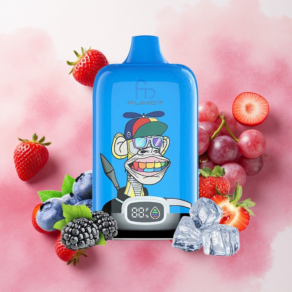 Fumot Tornado Digital Box 12000 Puffs Jagoda Grožđe Serbia vapes 20мл Е-течност 550mAh