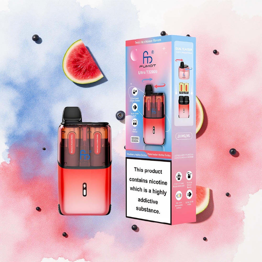 Fumot Ultra T32000 32000 Puffs Borovnica Hubba Bubba - Lubenica Hubba Bubba Serbia vapes 800mAh 24ml Type-C 20mg Месх Цоил