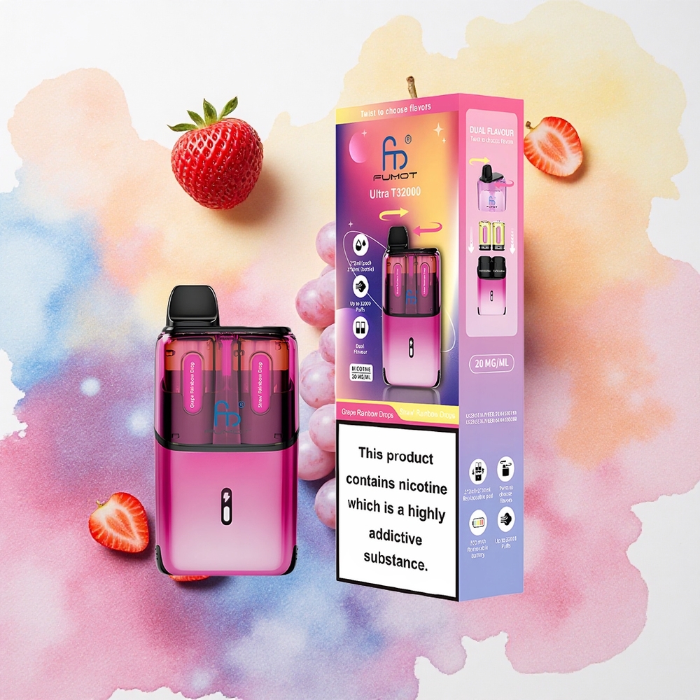 Fumot Ultra T32000 32000 Puffs Grožđe Duga Kap - Jagoda Duga Kap Serbia vapes 800mAh 24ml Type-C 20mg Месх Цоил