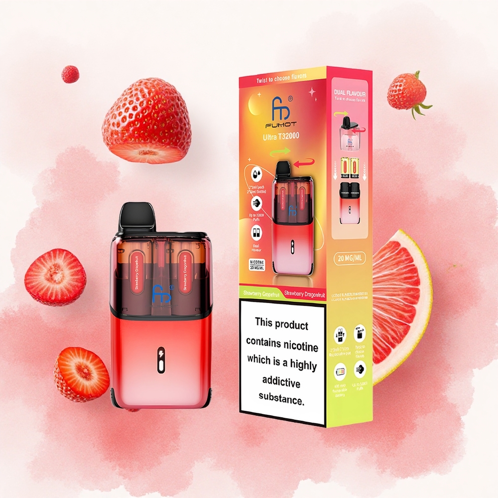 Fumot Ultra T32000 32000 Puffs Jagoda Grejpfrut - Jagoda Zmaj Voće Serbia vapes 800mAh 24ml Type-C 20mg Месх Цоил