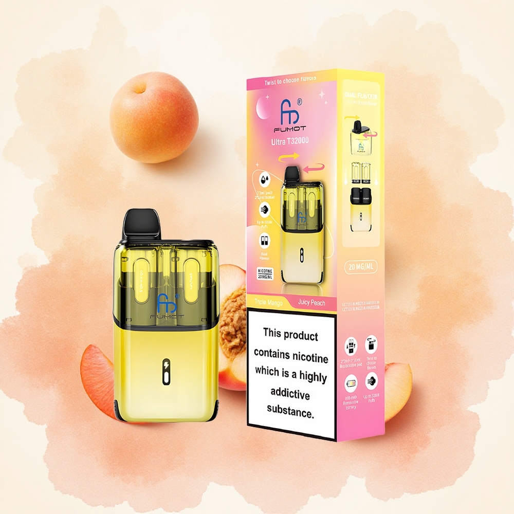 Fumot Ultra T32000 Једнократни Вапе 32000 Puffs Trostruki mango - Sočna breskva Serbia vapes 800mAh Type-C 20mg Месх Цоил