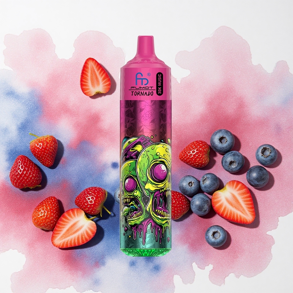 Fumot RandM Tornado 30000 Puffs Jagoda-Borovnica Serbia vapes 30mL 2%,5% Никотин 1.0 Ohm 600mAh LED