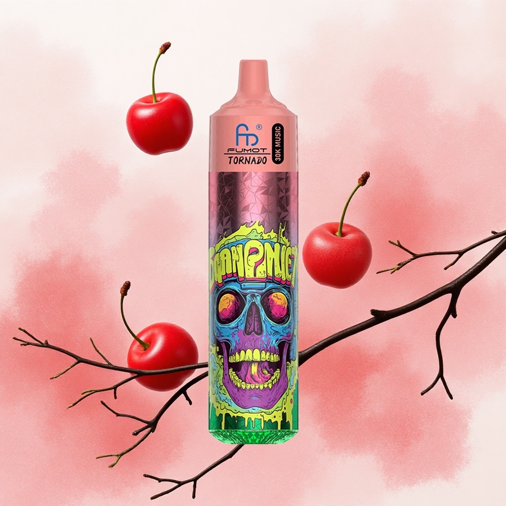 Fumot RandM Tornado 30000 Puffs Trostruka trešnja Serbia vapes 30mL 2%,5% Никотин 1.0 Ohm 600mAh LED